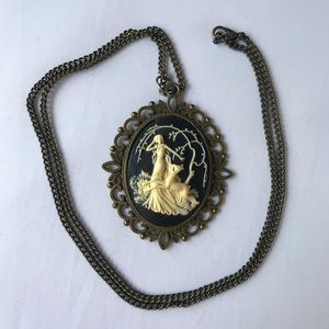 Diana Goddess of Hunting Cameo Necklace